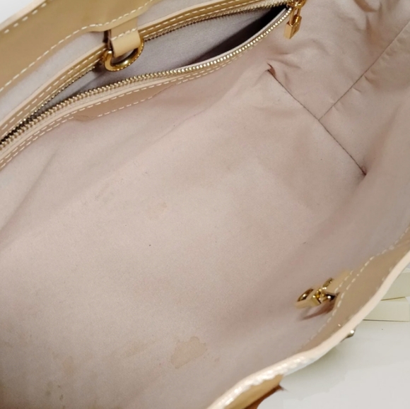 💯 LOUIS VUITTON LV Wilshire PM Beige Vernis Hand Bag - Picture 6 of 8